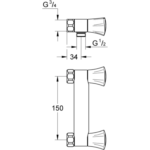 Grohe Costa L douchemengkraan hoh 150 mm chroom