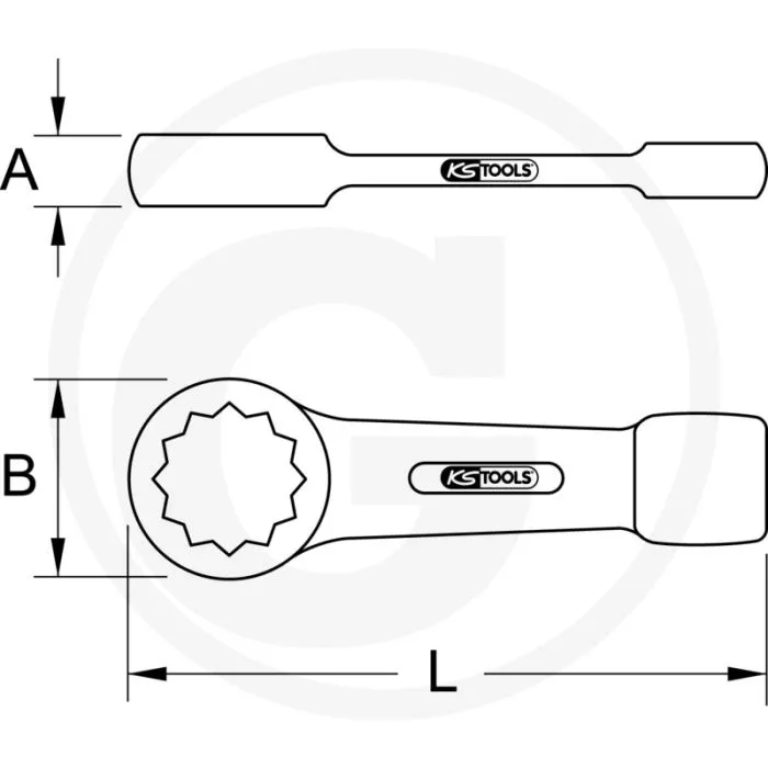 KS TOOLS SLAGRINGSLEUTEL, 2.1/4"  FLANKTRACTIONPROFIL, FüR SCHWERE MONTAGEN